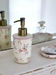 Shabby Chic by Rachel Ashwell® Set of 2 Pink Rosabelle Tumbler and Soap Dispenser Set - Image 3 of 4