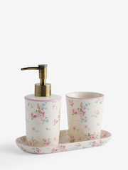 Shabby Chic by Rachel Ashwell® Set of 2 Pink Rosabelle Tumbler and Soap Dispenser Set - Image 4 of 4