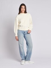 U.S. Polo Assn. Cream Multi Cable Knit Jumper - Image 3 of 7