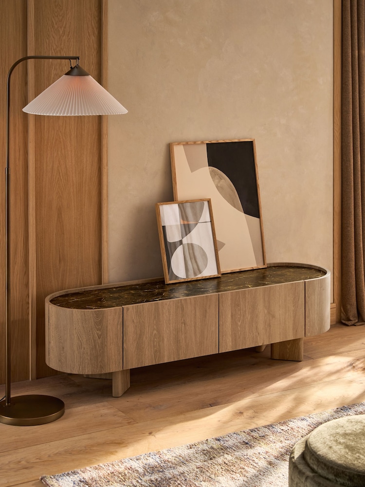 Mid Natural Nomad Oak Effect Up to 70 inch TV Unit - Image 2 of 12