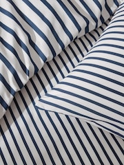 Navy Pinstripe Duvet Cover and Pillowcase Set - Image 5 of 6