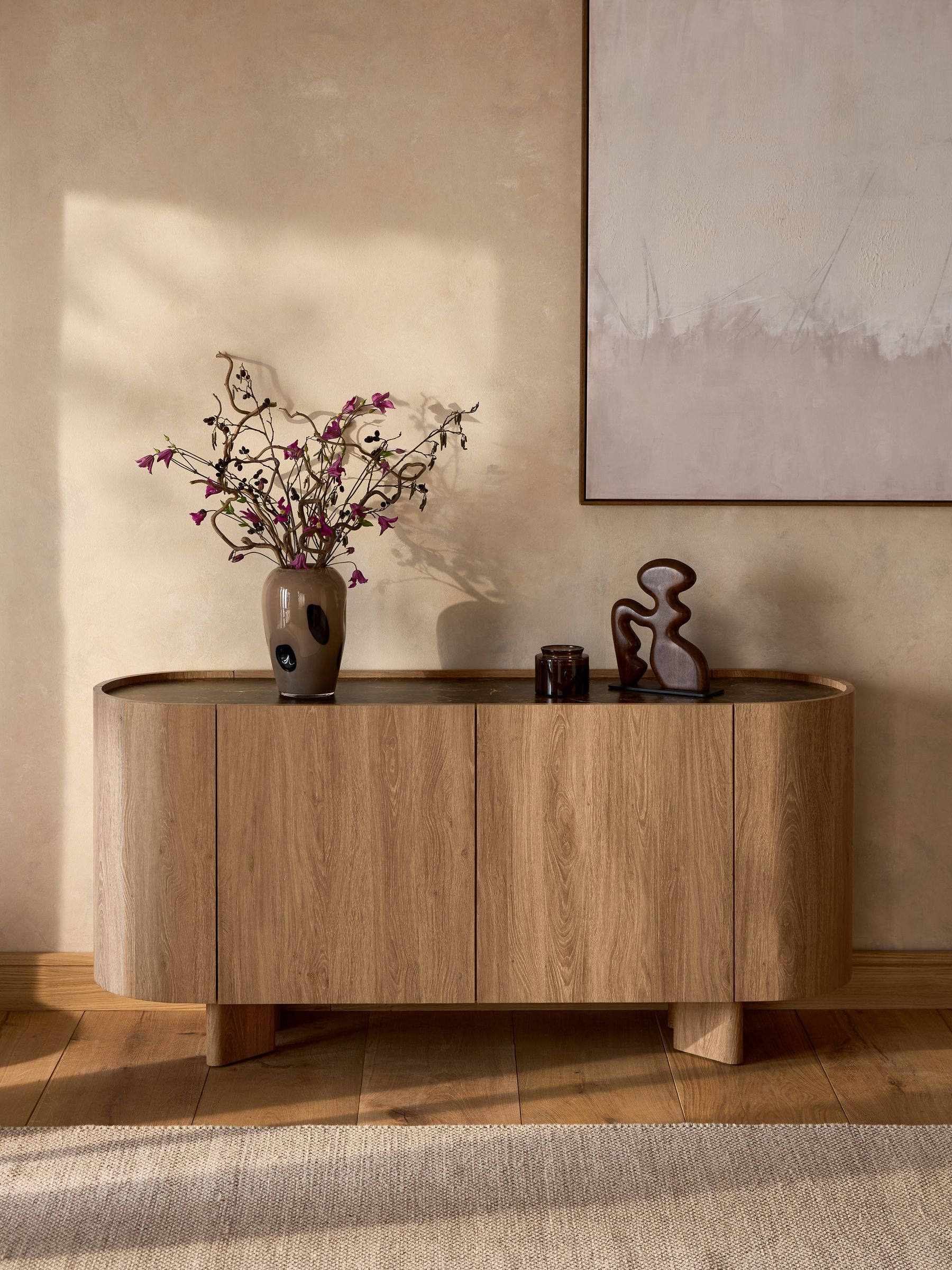 Buy Mid Natural Nomad Oak Effect Large Sideboard from the Next UK