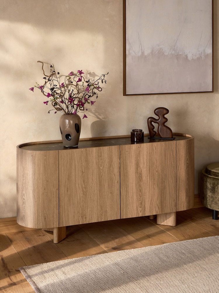 Mid Natural Nomad Oak Effect Large Sideboard - Image 2 of 11