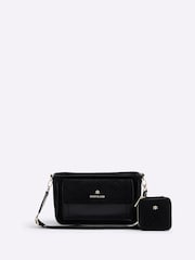 River Island Black Faux Suede Cross-Body Bag - Image 1 of 6