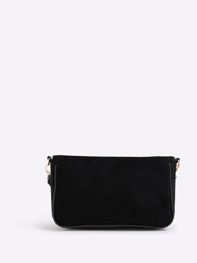 River Island Black Faux Suede Cross-Body Bag - Image 2 of 6
