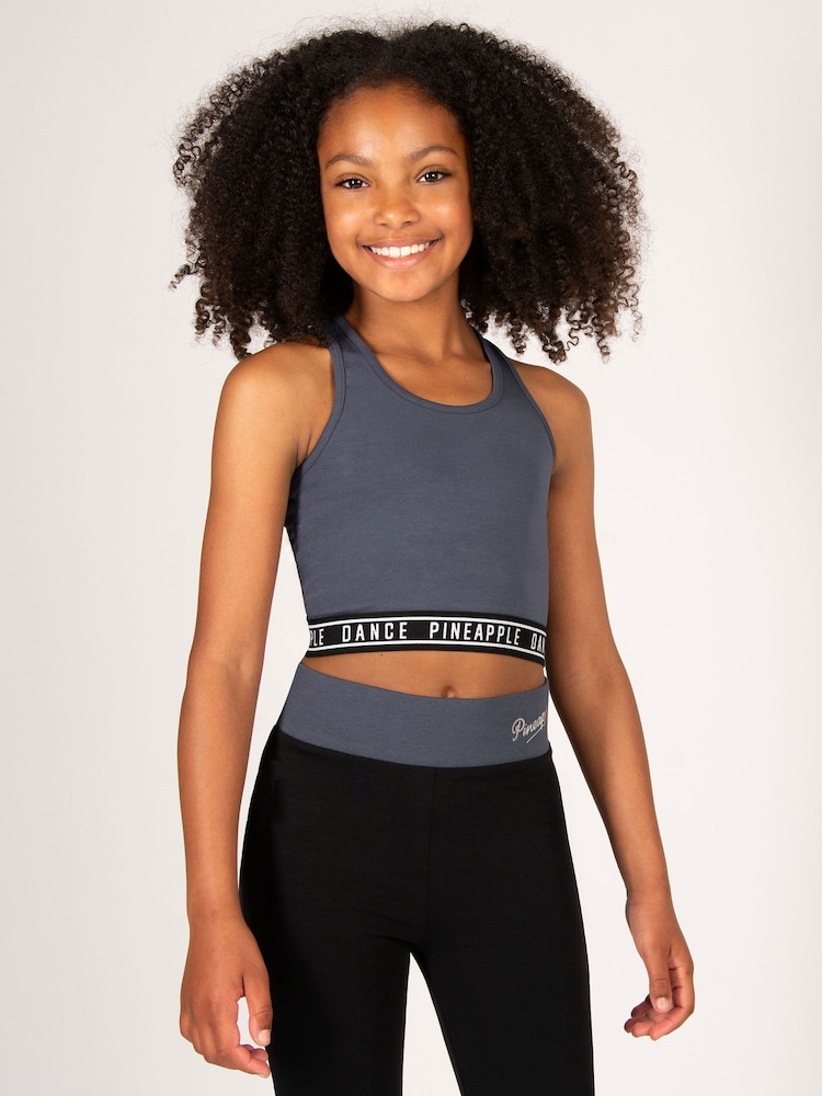 Pineapple Grey Girls Midi Crop Top - Image 1 of 5
