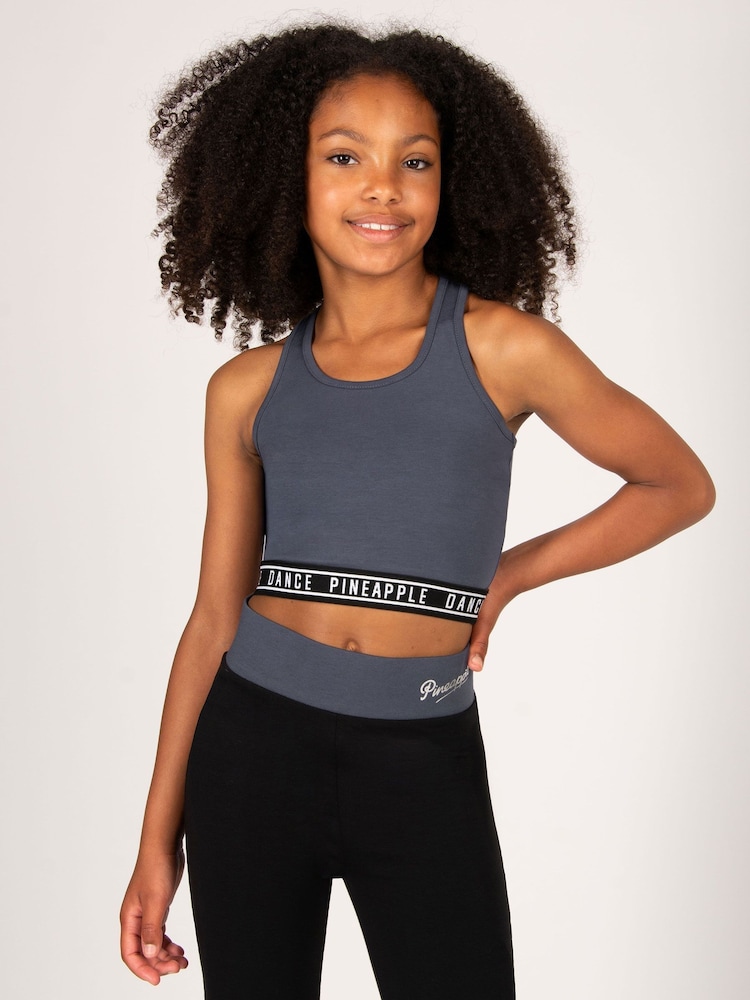 Pineapple Grey Girls Midi Crop Top - Image 2 of 5