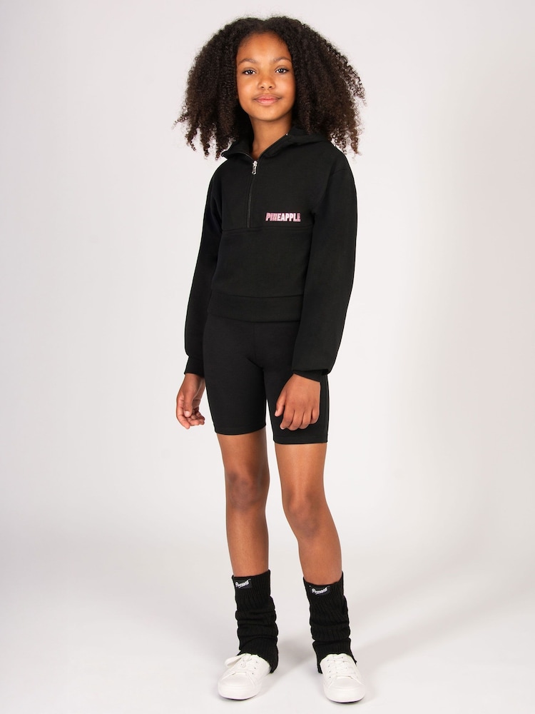Pineapple Black Girls Half Zip Black Hoodie - Image 2 of 5