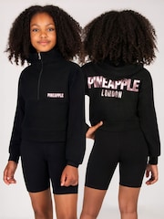 Pineapple Black Girls Half Zip Black Hoodie - Image 4 of 5
