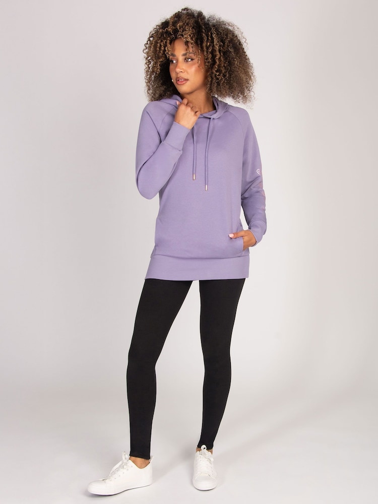 Pineapple Purple Womens Longline Hoodie - Image 2 of 4