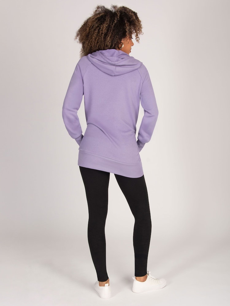 Pineapple Purple Womens Longline Hoodie - Image 4 of 4