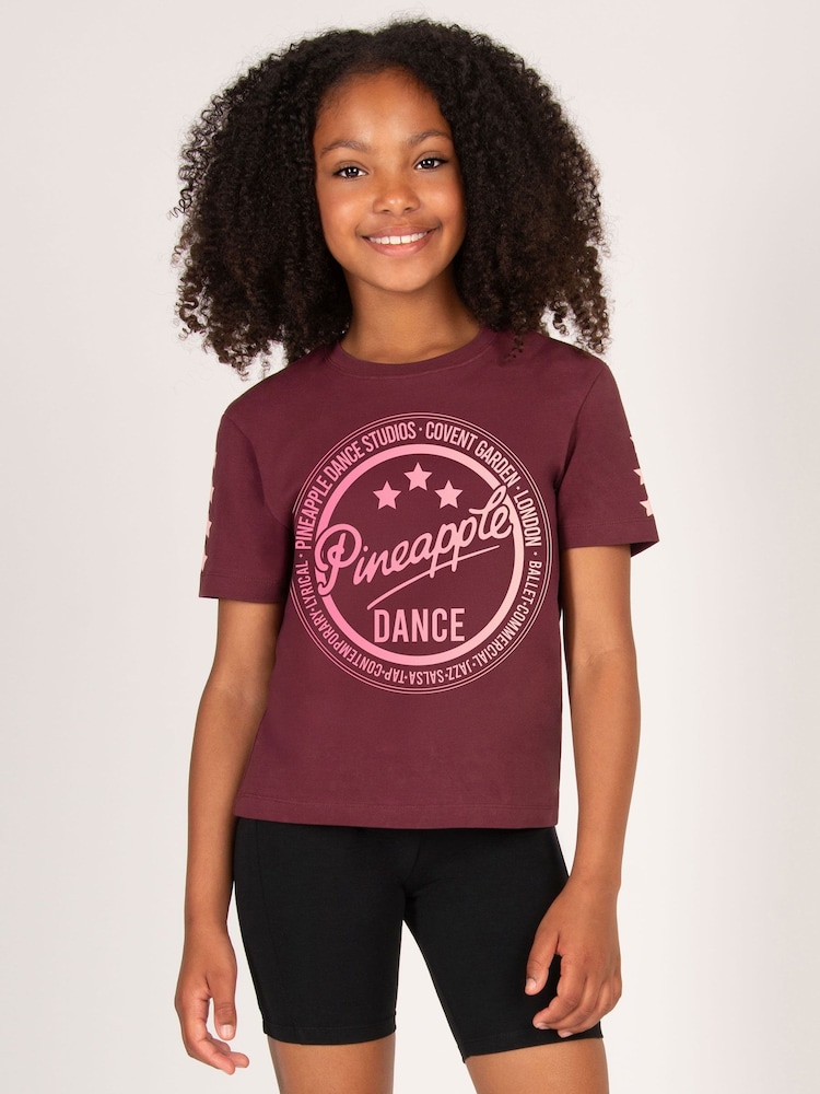 Pineapple Red Girls Burgundy Ombre Star T-Shirt - Image 1 of 5 Pineapple Red Girls Burgundy Ombre Star T-Shirt - Image 1 of 5