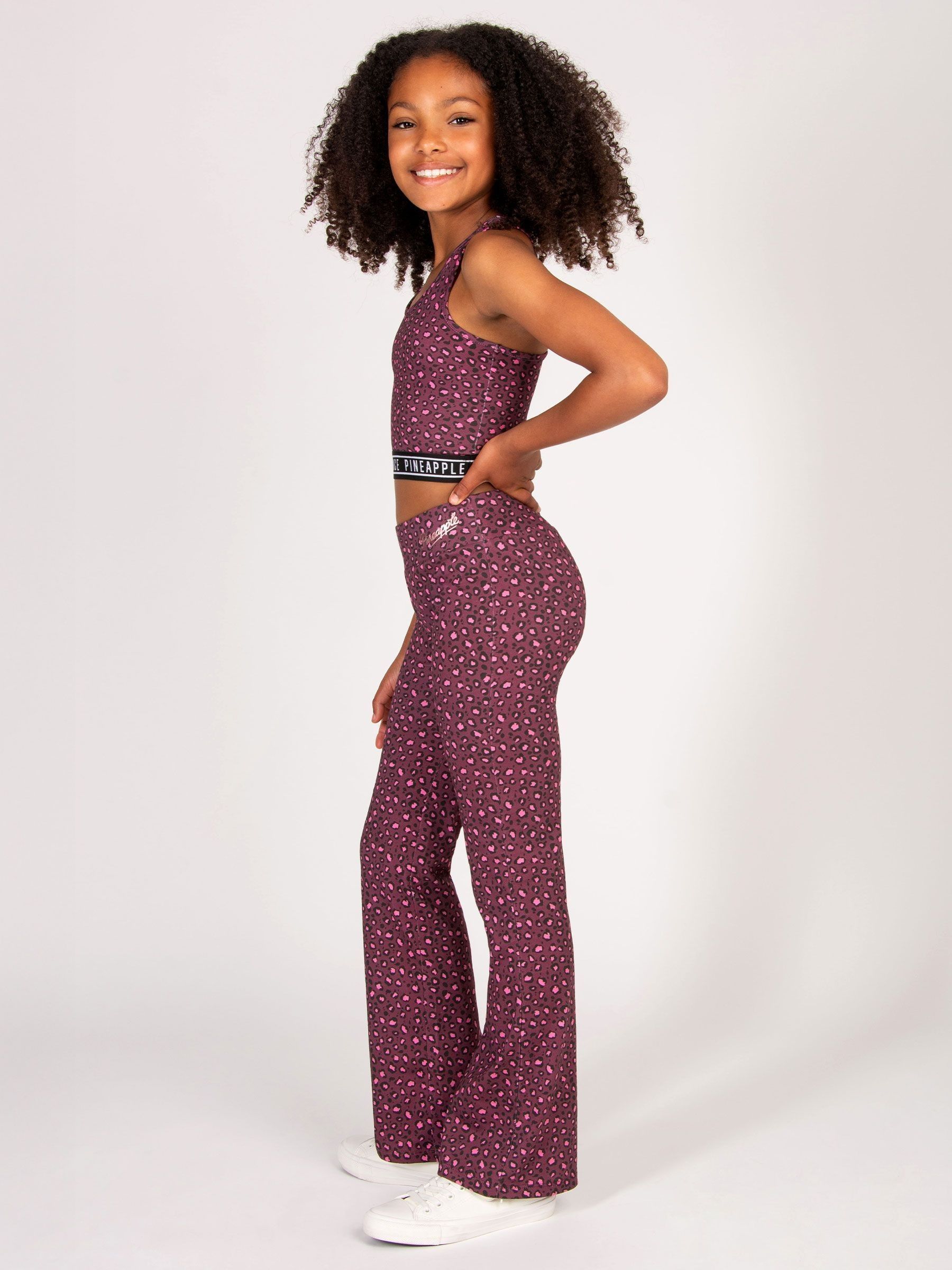 Buy Pineapple Animal Girls Leopard Print Jersey Flare Trousers