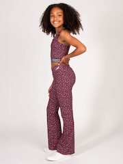 Pineapple Animal Girls Leopard Print Jersey Flare Trousers - Image 5 of 6