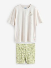 Bath & Body Works Green Daisies Cycling Shorts and T-Shirt Set - Image 6 of 11