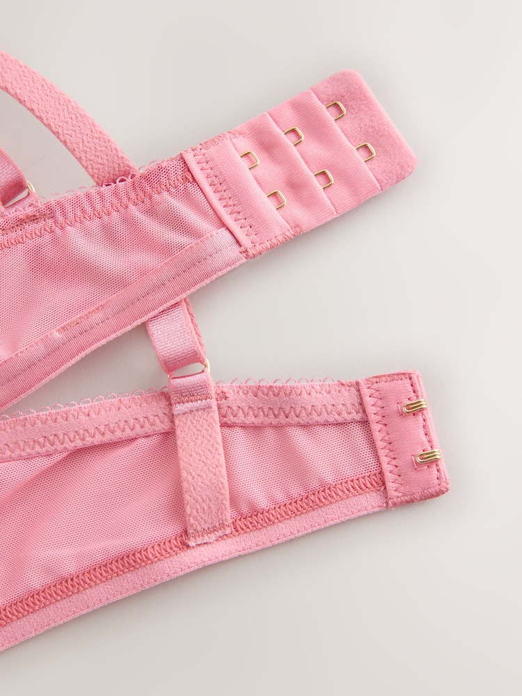 Coral/Ecru Non Padded Balcony Embroidered Bras 2 Pack - Image 10 of 10