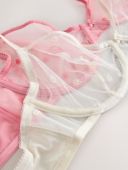 Coral/Ecru Non Padded Balcony Embroidery Bras 2 Pack - Image 4 of 11