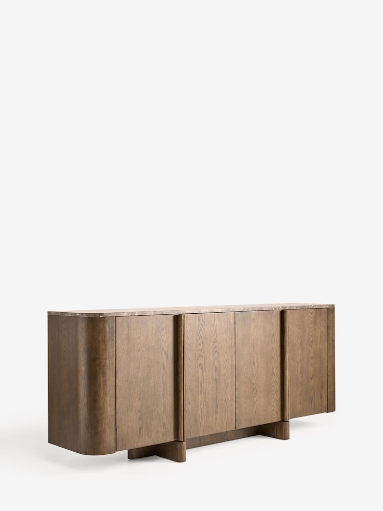 Dark Natural N. Premium Aviano Veneer Marble Large Sideboard - Image 11 of 11