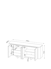 Dark Natural N. Premium Aviano Veneer Marble Large Sideboard - Image 5 of 12