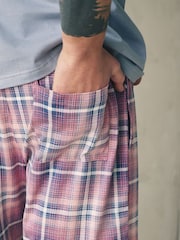 Pink/Blue Check Jersey Short Sleeve Pyjamas Set - Image 7 of 12