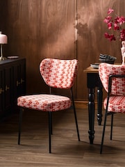 Rockett St George Set of 2 Lips Print Deep Red & Peach Perfect Dining Chairs - Image 1 of 10