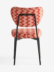 Rockett St George Set of 2 Lips Print Deep Red & Peach Perfect Dining Chairs - Image 10 of 10