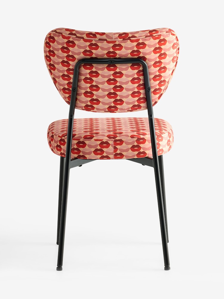 Rockett St George Set of 2 Lips Print Deep Red & Peach Perfect Dining Chairs - Image 10 of 10 Rockett St George Set of 2 Lips Print Deep Red & Peach Perfect Dining Chairs - Image 10 of 10
