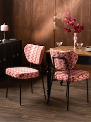 Rockett St George Set of 2 Lips Print Deep Red & Peach Perfect Dining Chairs - Image 2 of 10
