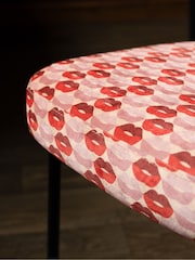 Rockett St George Set of 2 Lips Print Deep Red & Peach Perfect Dining Chairs - Image 3 of 10