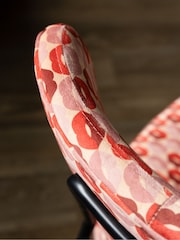 Rockett St George Set of 2 Lips Print Deep Red & Peach Perfect Dining Chairs - Image 4 of 10