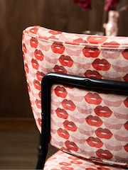 Rockett St George Set of 2 Lips Print Deep Red & Peach Perfect Dining Chairs - Image 5 of 10