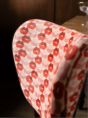 Rockett St George Set of 2 Lips Print Deep Red & Peach Perfect Dining Chairs - Image 6 of 10