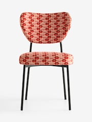 Rockett St George Set of 2 Lips Print Deep Red & Peach Perfect Dining Chairs - Image 7 of 10