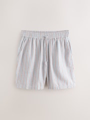 Blue/Orange Woven Stripe Short Sleeve Pyjamas Set 2 Pack - Image 4 of 7