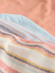 Blue/Orange Woven Stripe Short Sleeve Pyjamas Set 2 Pack - Image 6 of 7