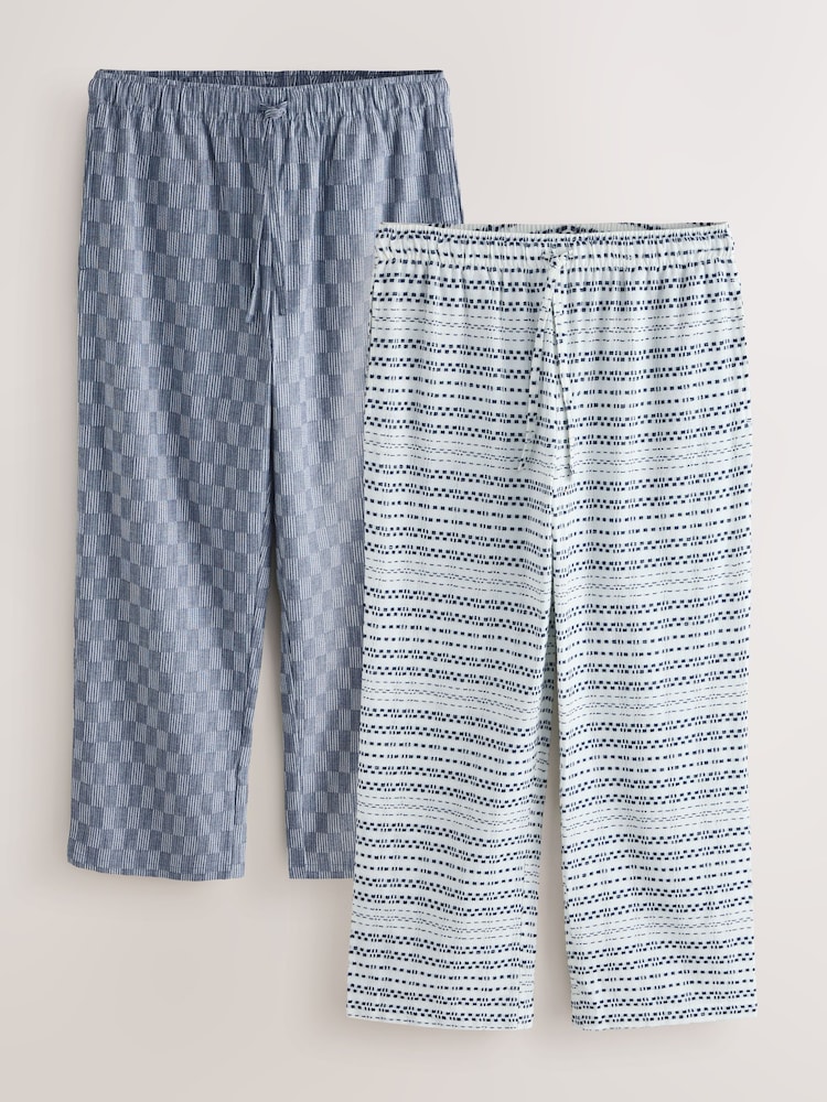 Blue Check Woven Pyjama Bottoms 2 Pack - Image 1 of 5