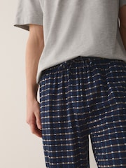 Blue/Neutral Short Sleeve Jersey Pyjamas Set - Image 4 of 10