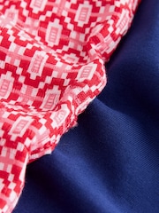Red/Blue Printed Short Sleeve Woven Pyjamas Set - Image 10 of 11