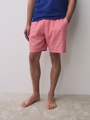 Red/Blue Printed Short Sleeve Woven Pyjamas Set - Image 3 of 11