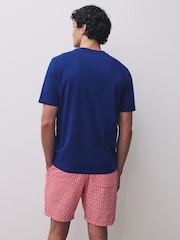 Red/Blue Printed Short Sleeve Woven Pyjamas Set - Image 4 of 11