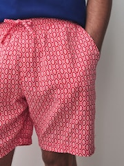 Red/Blue Printed Short Sleeve Woven Pyjamas Set - Image 5 of 11