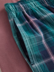 Green/Pink Check Woven Short Sleeve Pyjamas Set - Image 5 of 6