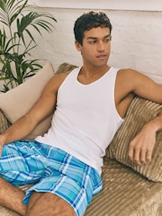 ブルー / ピンク - Woven Check Pyjamas Shorts 2 Pack - 画像 10 / 11