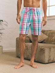 ブルー / ピンク - Woven Check Pyjamas Shorts 2 Pack - 画像 11 / 11