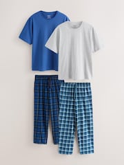 Navy/Grey Jersey Pyjamas Set 2 Pack - Image 1 of 7
