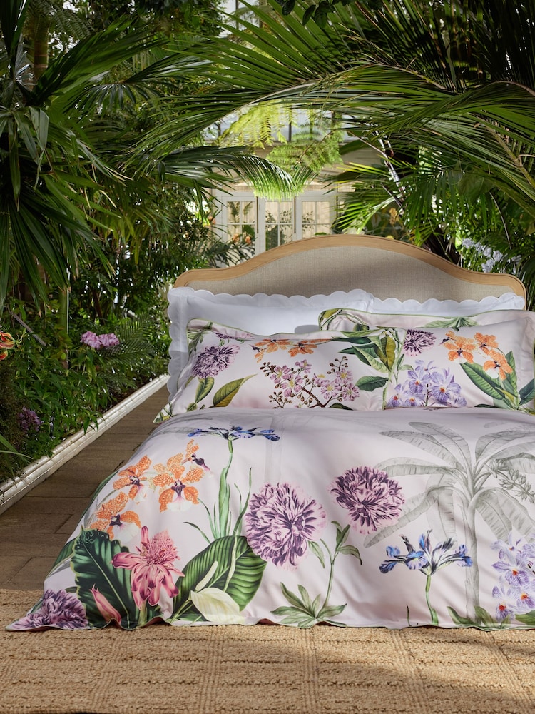 Yellow Palm House Kew Garden 600TC Sateen Duvet Cover and Pillowcase Set - Image 1 of 7 Yellow Palm House Kew Garden 600TC Sateen Duvet Cover and Pillowcase Set - Image 1 of 7