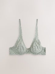 Khaki Green Non Padded Plunge Lace Bra - Image 5 of 7
