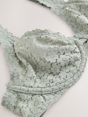 Khaki Green Non Padded Plunge Lace Bra - Image 6 of 7