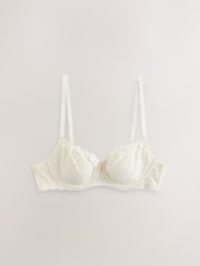 Cream Padded Balcony Lace Bra - Image 6 of 8