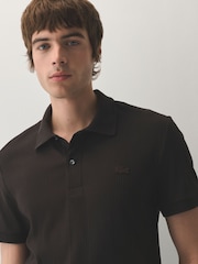 Lacoste Black Regular Fit Ribbed Cotton Polo Shirt - Image 5 of 8